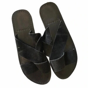 BY James suede black sandals size 7